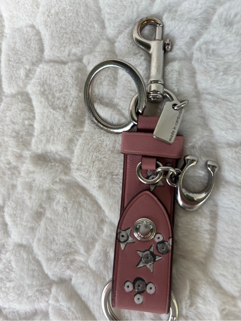 Coach Trigger Snap Bag Charm With Star Print - Picture 5 of 9